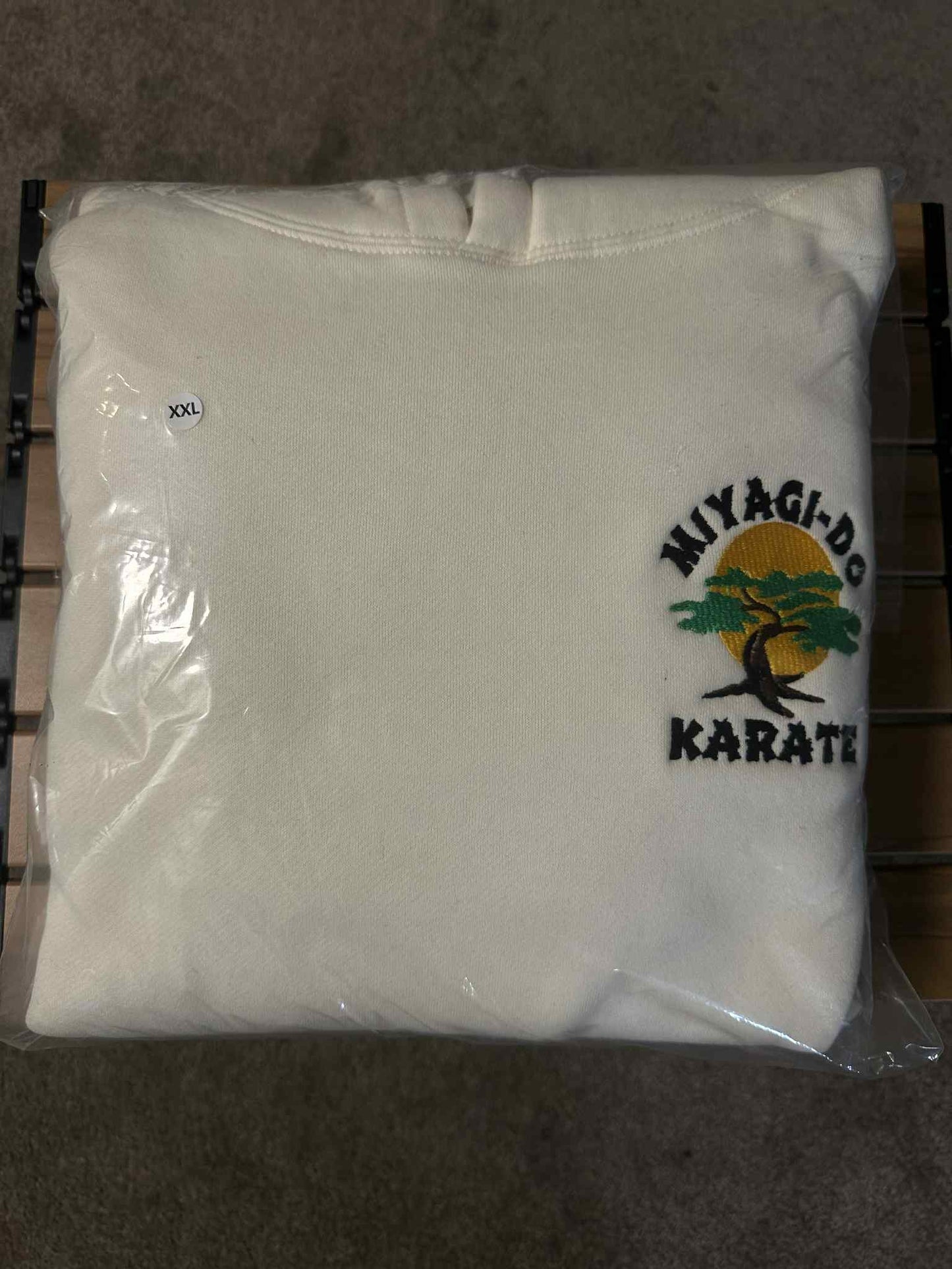 2XL) Cobra Kai Heavyweight Hoodie Off White
