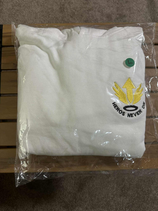 L) Overwatch Mercy Hoodie Off White (Typo)