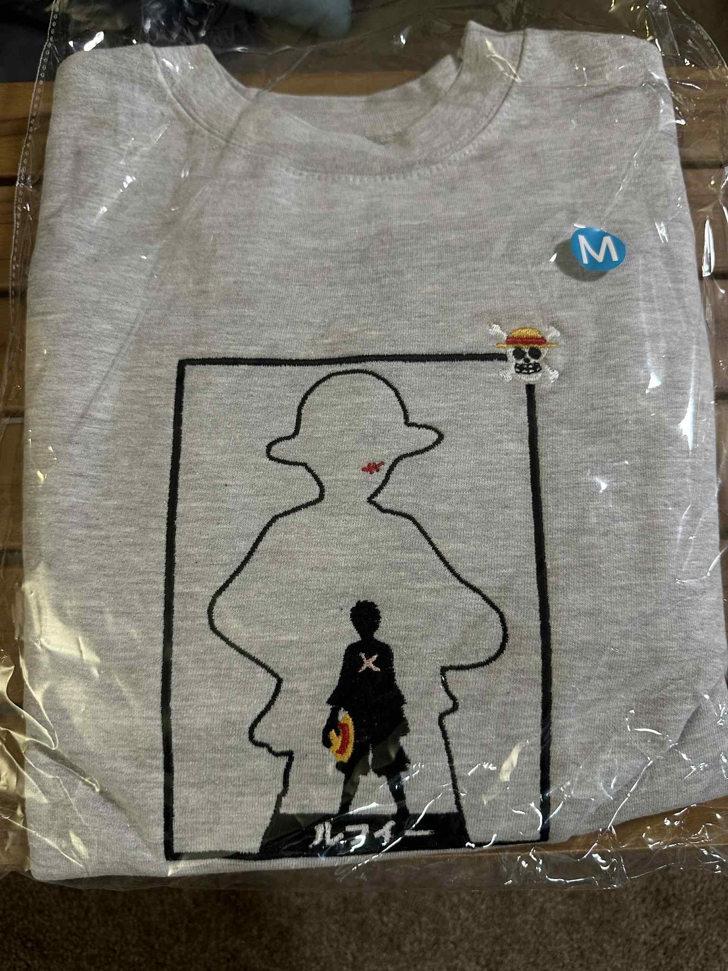 M) One Piece Luffy Crewneck Heather Gray