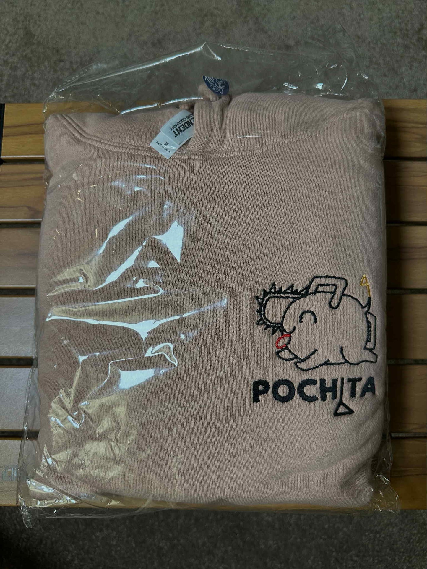 M) Chainsawman Pochita Heavyweight Hoodie Dusty Pink
