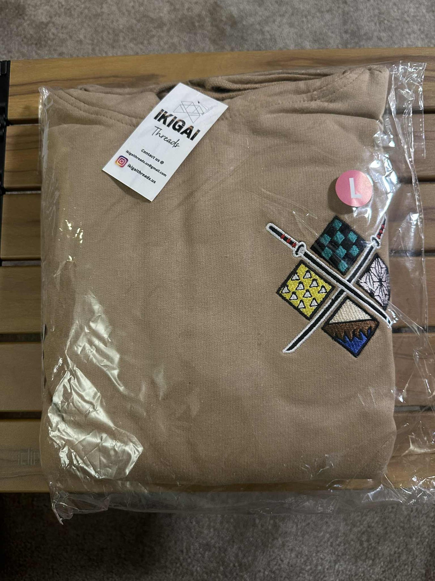 L) Demon Slayer Midweight Hoodie Sandstone