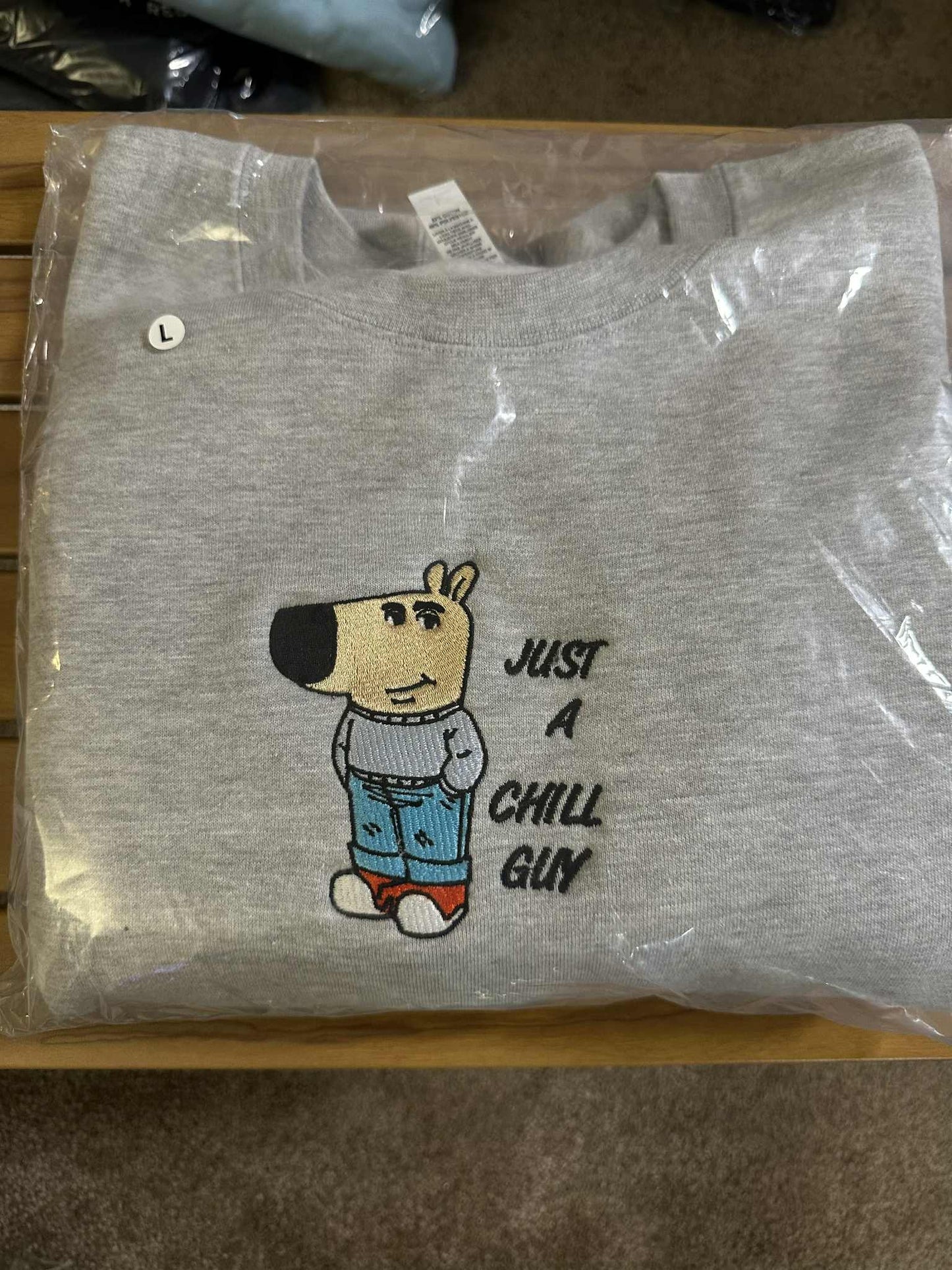 L) Chill Guy Heavyweight Crewneck Heather Gray