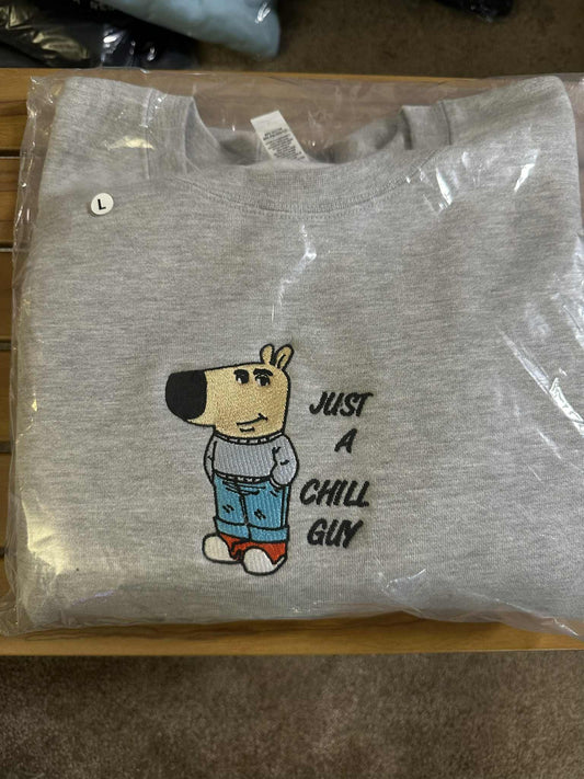 L) Chill Guy Heavyweight Crewneck Heather Gray